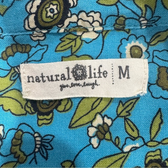 NATURAL LIFE Boho Blue and Green Mini Dress - Picture 5 of 8